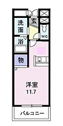 インペリアルA 1Kの間取図画像