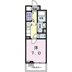 サンオランジュ 1Kの間取図画像