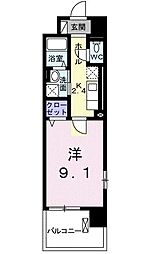 ララフラッツ 1Kの間取図画像