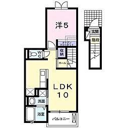 レジデンス西九条 1LDKの間取図画像