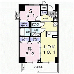 メゾンアルカンシェル 1SLDKの間取図画像