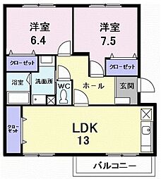 メゾン名草 2LDKの間取図画像