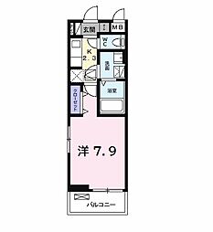 グランフェリシア 1Kの間取図画像