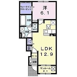 フェリチタB 1LDKの間取図画像