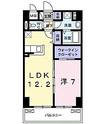 エスペランサ国立 1LDKの間取図画像