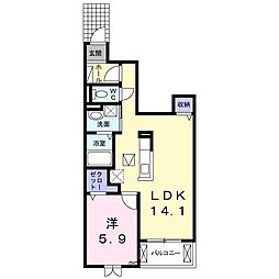 トゥインクル 1LDKの間取図画像