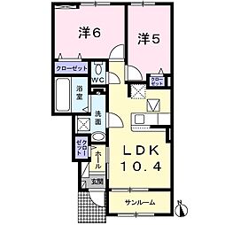 メゾンドコートSORA 2LDKの間取図画像