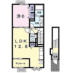 カーサT&MA 1LDKの間取図画像
