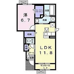 ミヤリージア2 1LDKの間取図画像