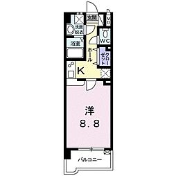 サン・トール 1Kの間取図画像