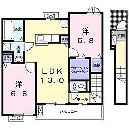 アリビオSテラス 2LDKの間取図画像