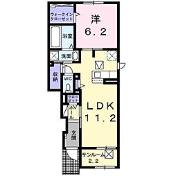 Tアルバ2 1LDKの間取図画像