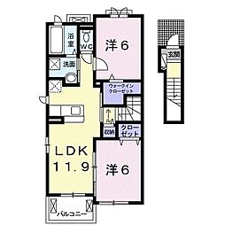 フロレゾン 2LDKの間取図画像