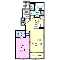 ハウオリ　II 1階1LDKの間取り