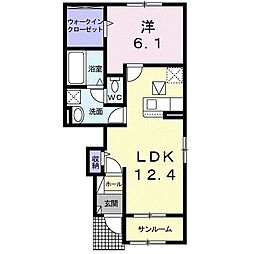 サン・ディア・ベルジュ2 1LDKの間取図画像