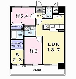 スカイシャトレ空港南 2SLDKの間取図画像