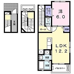 ミルクール 1LDKの間取図画像