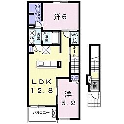 メルコリーヌ2 2LDKの間取図画像