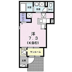グランヒル ワンルームの間取図画像