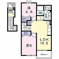 ブライトシップα 2LDKの間取図画像