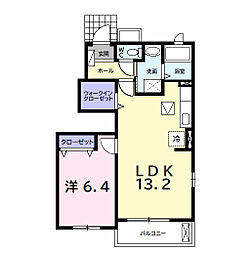 グレースサニーヴィラ 1LDKの間取図画像