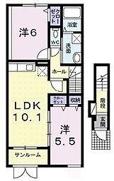ソラーナ 2LDKの間取図画像