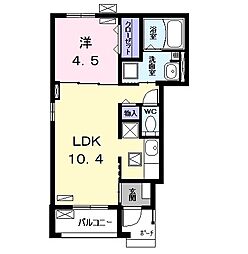 フィオーレ 1LDKの間取図画像