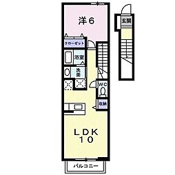 グランドール三田川 1LDKの間取図画像