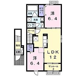 マーキュリーC 2LDKの間取図画像