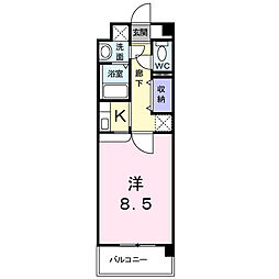 Ｃｏｒｄｅｌｉａ 1階1Kの間取り
