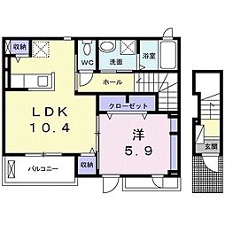 デスパシオ堀上 1LDKの間取図画像