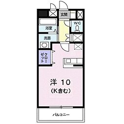 ペスカ・フィオーレ ワンルームの間取図画像