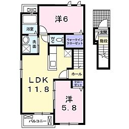 ウエスト・モイ3 2LDKの間取図画像