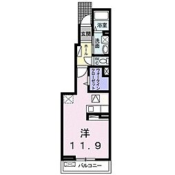 ギャラクシー鵜沼A ワンルームの間取図画像