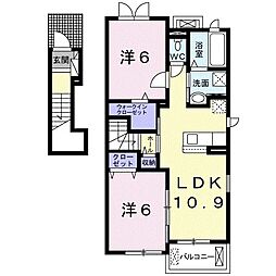 プラシド・ラウレア 2LDKの間取図画像