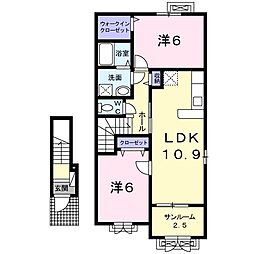 サンライズ・スクエア1 2LDKの間取図画像