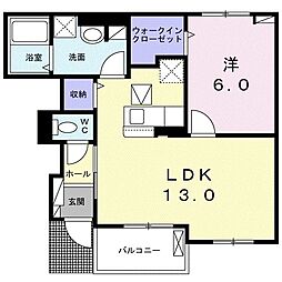 ＰＯＰＯＲＡ 1階1LDKの間取り