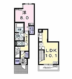 サンヴェール茂原C 1LDKの間取図画像