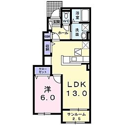 ソラーナ 1LDKの間取図画像