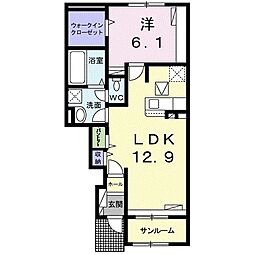 雅 1階1LDKの間取り
