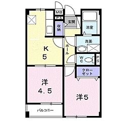 サクラヒルズ 2DKの間取図画像