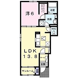 プロムナード1 1LDKの間取図画像