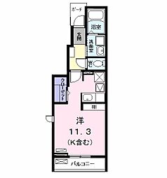 マリアーニ 1階ワンルームの間取り