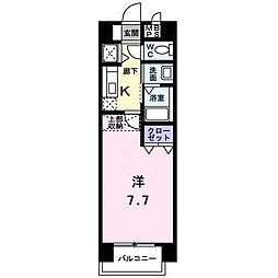 ストリートサイドレジデンス 4階1Kの間取り