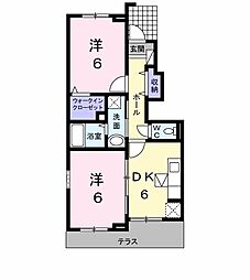 クレアーレ 2DKの間取図画像
