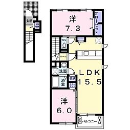 ルーチェ 2LDKの間取図画像