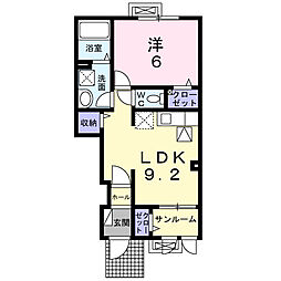 クレーンバードヒル 1LDKの間取図画像