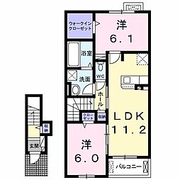 ホーリーヒルズガーデン 2LDKの間取図画像