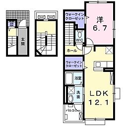 エクシード3 1LDKの間取図画像