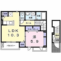 サンセール2 1LDKの間取図画像